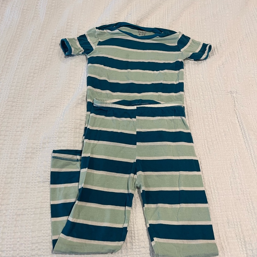 Kickee Pants short sleeve striped pajamas, size 5T